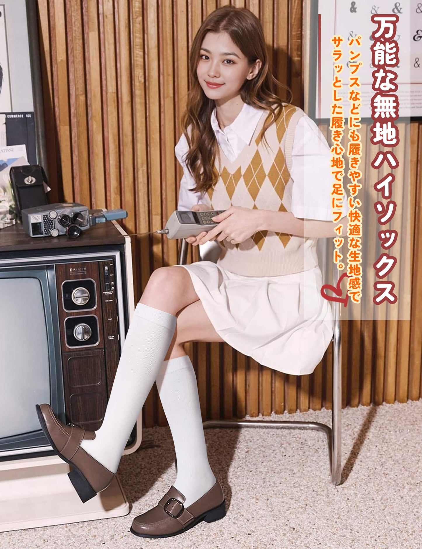 ハイソックス レディース 靴下 吸汗速乾 コーマ綿 通気防臭 ひざ下ソックス 可愛い 美脚 四季適用 着圧ソックス 昼夜兼用