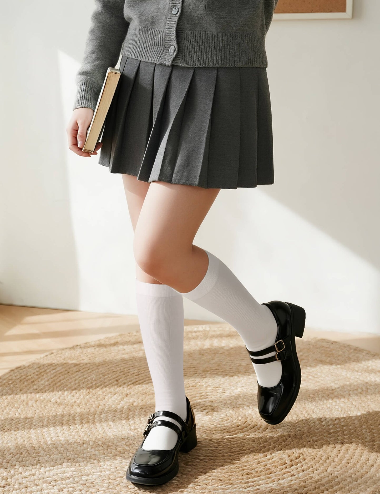 ハイソックス レディース 靴下 吸汗速乾 コーマ綿 通気防臭 ひざ下ソックス 可愛い 美脚 四季適用 着圧ソックス 昼夜兼用