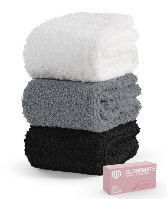 靴下 レディース モコモコ靴下 あったか ルームソックス 防寒保温 3足セット 23-28cm ギフトボックス 通気吸湿発熱 厚手 自宅 睡眠 冬 無地